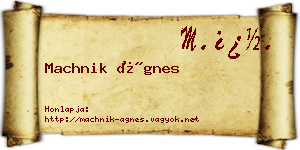Machnik Ágnes névjegykártya